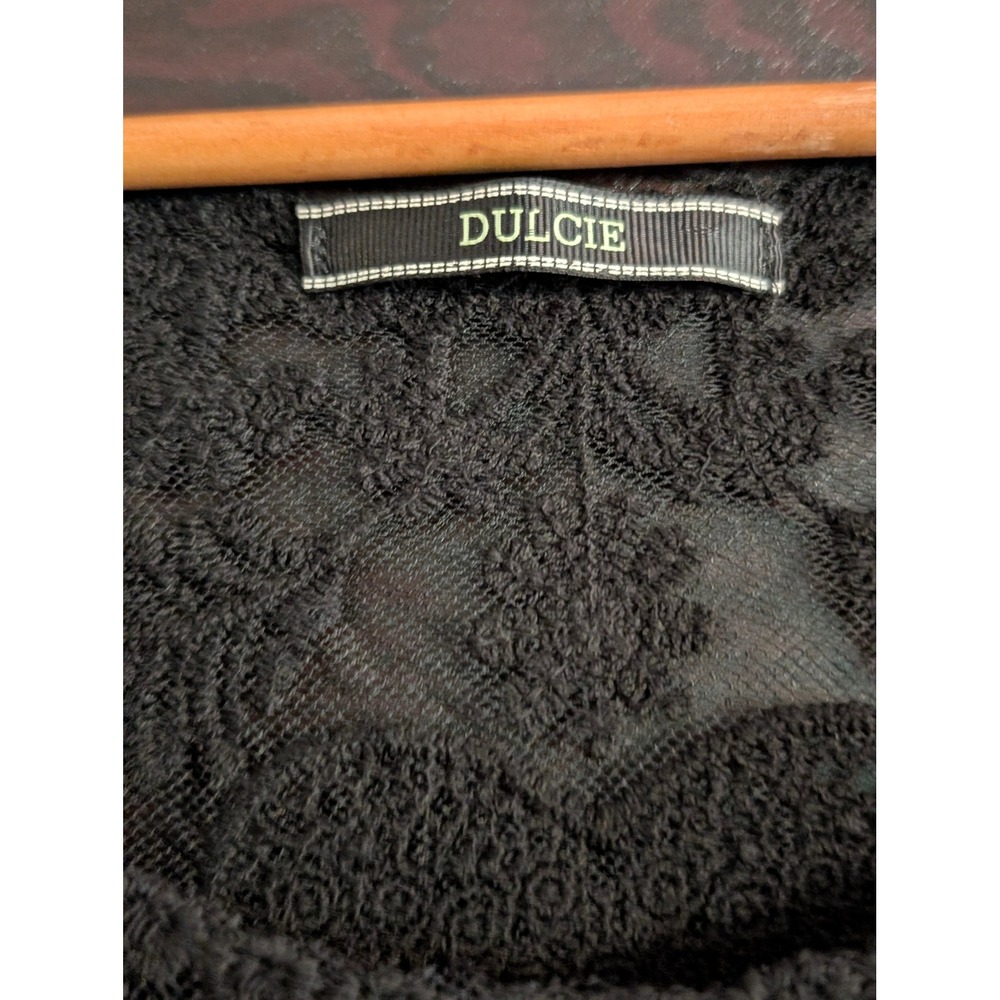 Dulcie Black Lace Tank Top Sheer Floral Mesh Sleeveless Blouse M goth boho - Picture 4 of 7